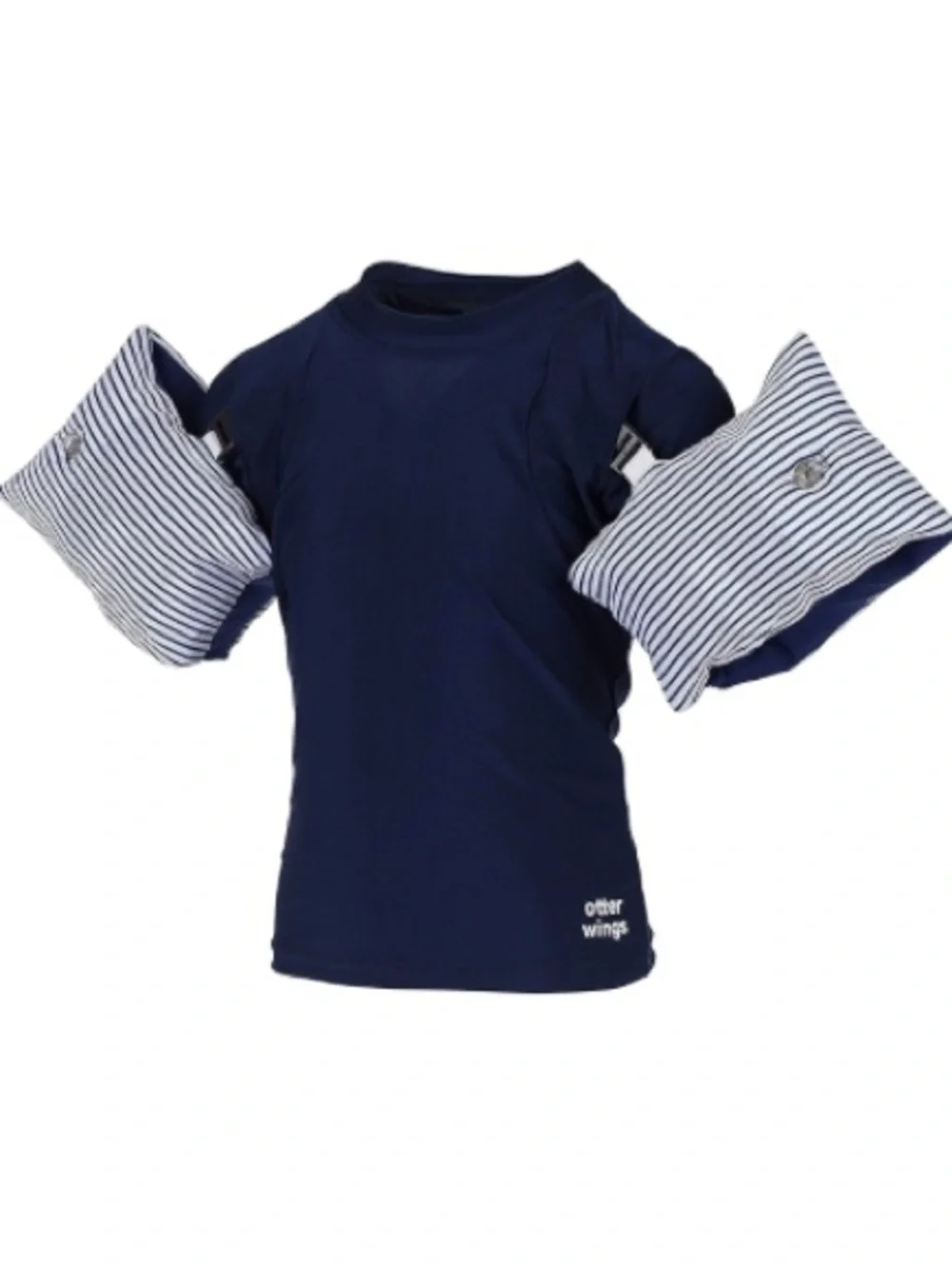 NEW Otter Wings Short Sleeved Rashguard/Swim Shirt & Detachable Water Wings Navy - Picture 1 of 4